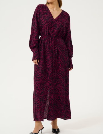 Rochie lunga Kaffe, negru/roz