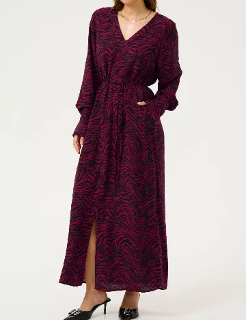 Rochie lunga Kaffe, negru/roz