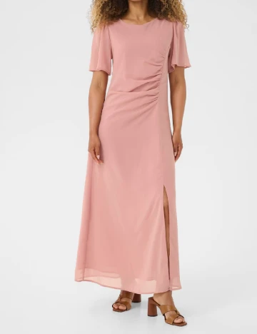 Rochie lunga Cream, roz Negru