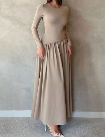 Rochie lunga SHEIN, bej Crem