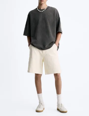 Pantaloni scurti Zara, crem Crem