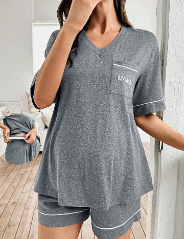 Pijama SHEIN Maternity, gri