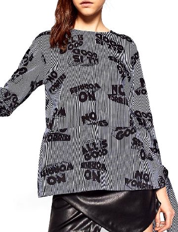 Bluza Zara, bleumarin/negru