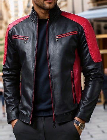 Jacheta SHEIN Plus Size Men, negru