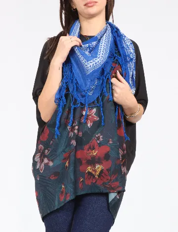 Esarfa Bershka, albastru Albastru