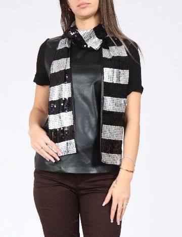 Esarfa Bershka, negru/gri
