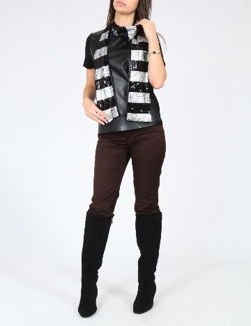 Esarfa Bershka, negru/gri