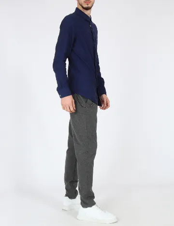 Camasa Bershka, bleumarin Albastru