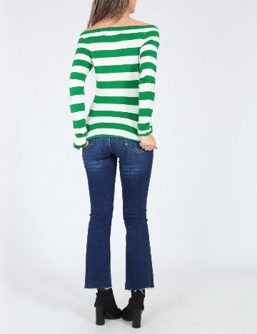 Bluza Zara, alb/verde