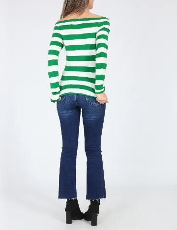 Bluza Zara, alb/verde