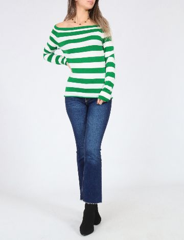Bluza Zara, alb/verde