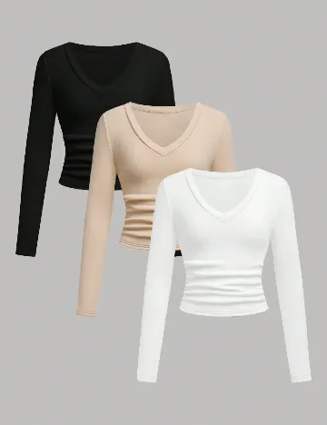 Set bluze 3 bucati Shein Kids, mix culori Mix culori