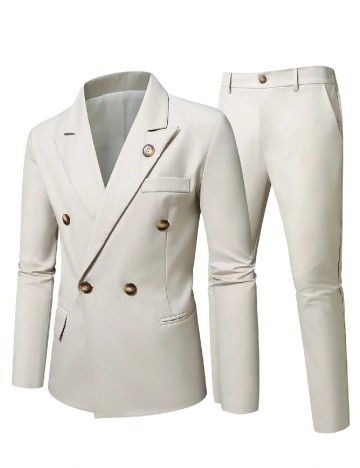 Costum SHEIN Plus Size Men, bej