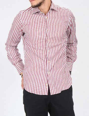 Camasa Zara, alb/rosu