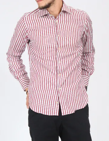 Camasa Zara, alb/rosu