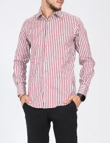 Camasa Zara, alb/rosu