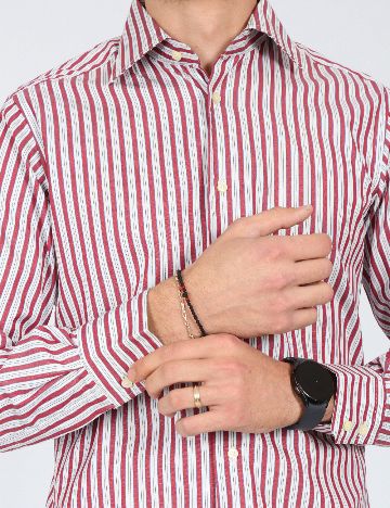 Camasa Zara, alb/rosu