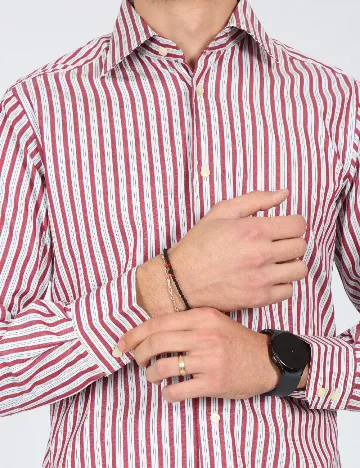 Camasa Zara, alb/rosu