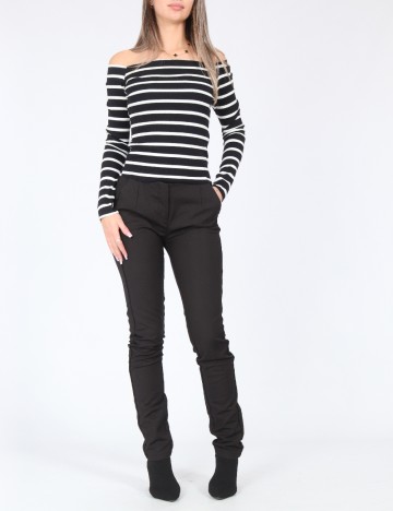 Bluza Bershka, alb/negru