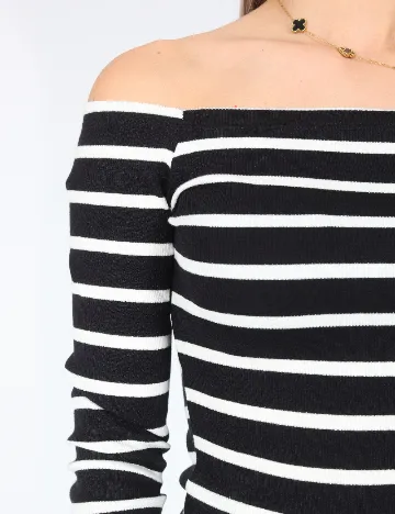 Bluza Bershka, alb/negru