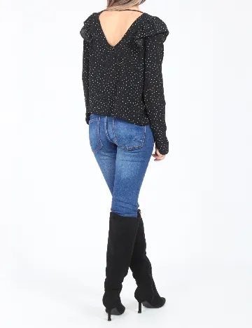 Bluza Pull&Bear, negru/alb