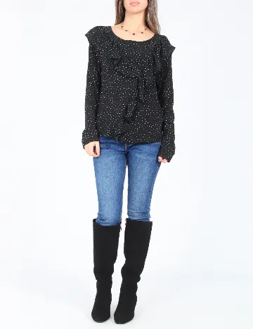Bluza Pull&Bear, negru/alb