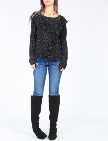 Bluza Pull&Bear, negru/alb