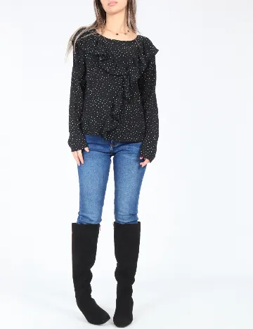 Bluza Pull&Bear, negru/alb