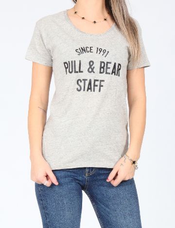 Tricou Pull&Bear, gri