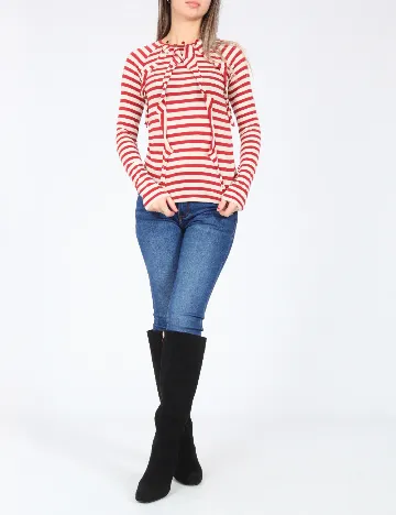 Bluza Zara, rosu/crem