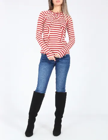 Bluza Zara, rosu/crem