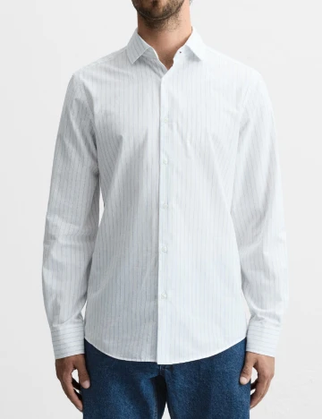 Camasa Zara, alb/albastru