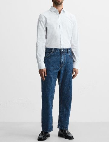 Camasa Zara, alb/albastru