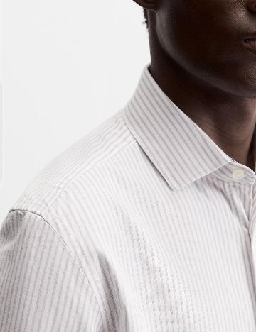 Camasa Zara, alb/gri
