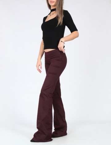 Pantaloni Bershka, pruna