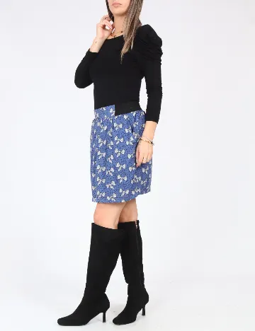 Rochie scurta Zara, negru/albastru