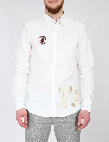 Camasa Bershka, alb Alb