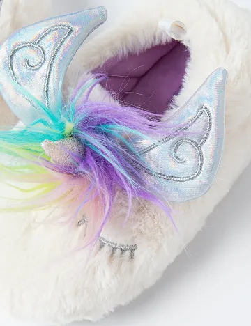 Papuci de Casa Cool Club, alb Alb