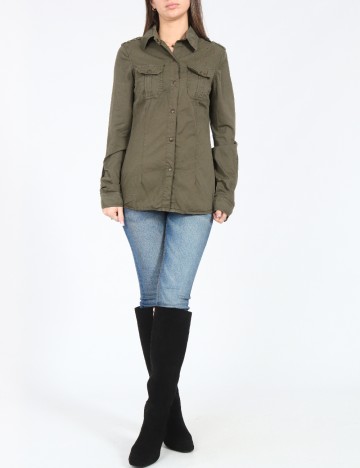 Camasa Bershka, verde