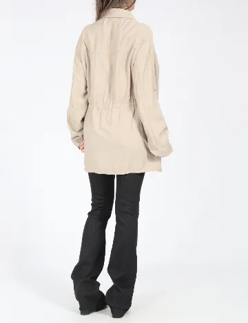 Camasa Oversize Zara, bej Crem