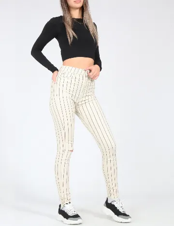 Blugi Bershka, ecru Alb