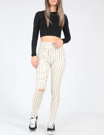 Blugi Bershka, ecru Alb