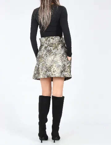 Fusta Zara, gri/auriu