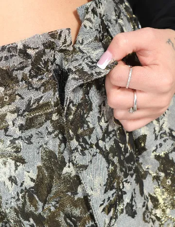 Fusta Zara, gri/auriu