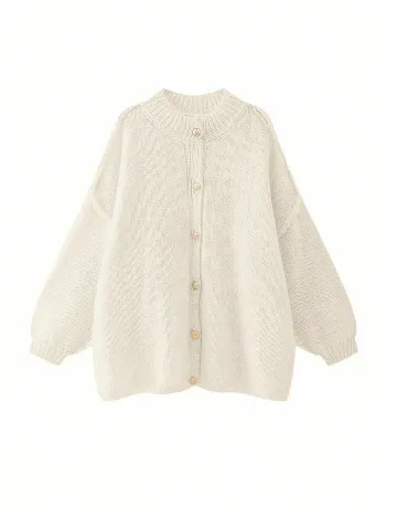 Cardigan SHEIN CURVE, alb Alb