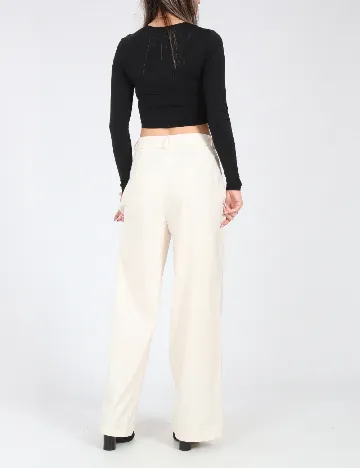 Pantaloni SHEIN, ecru Alb