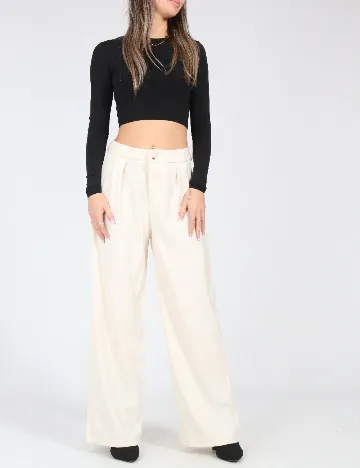 Pantaloni SHEIN, ecru Alb
