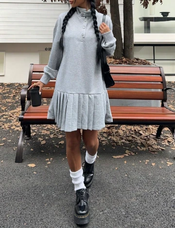 Rochie scurta SHEIN, gri Gri