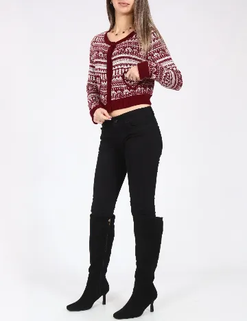 Cardigan Zara, rosu/alb