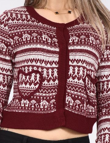 Cardigan Zara, rosu/alb